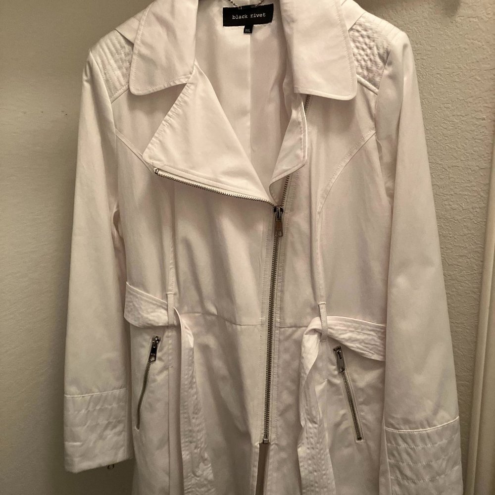 Women's Coral Hooded Trench Coat, Size XXL